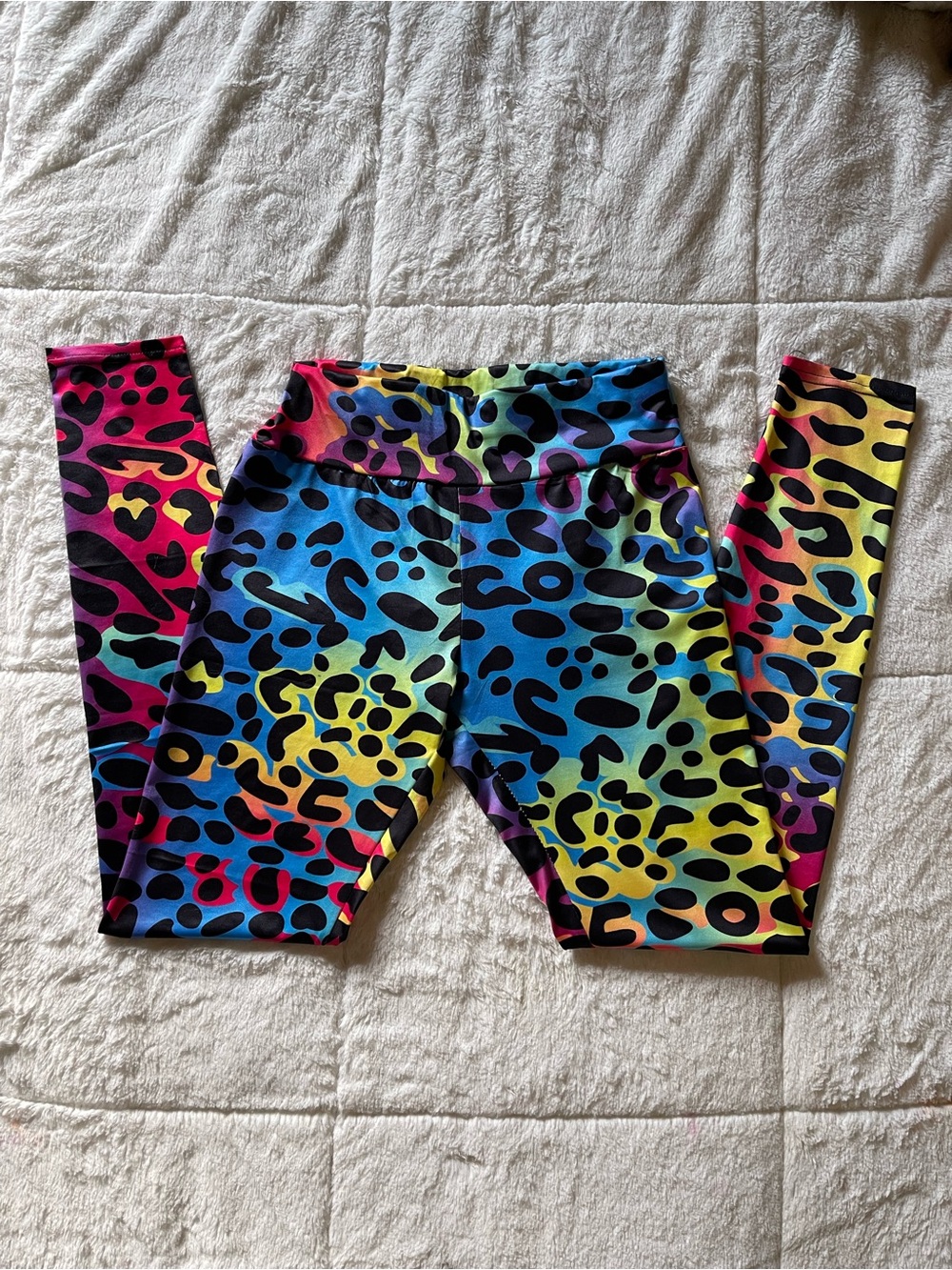 90’s Y2K style Rainbow Leopard Print Leggings